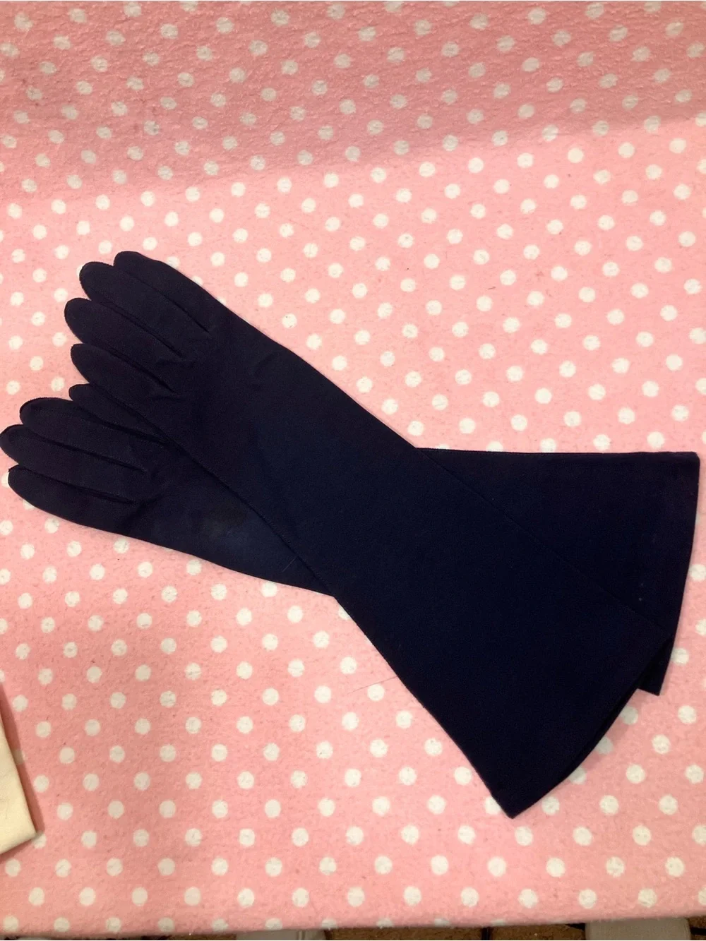 Vintage “Saks Fifth Avenue” Deep Blue Cotton Gloves 7